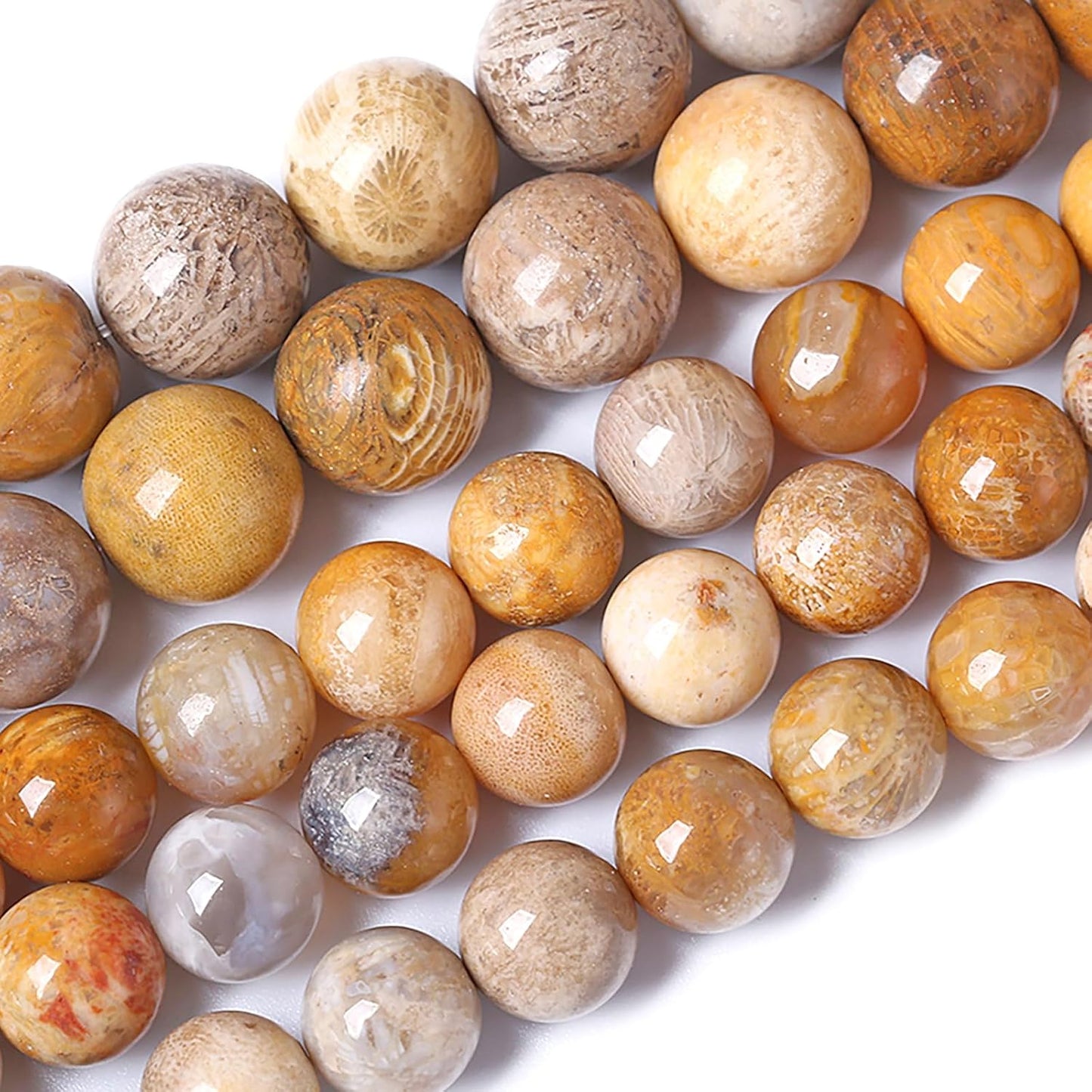 4MM Coral Jade Stone Beads Chrysanthemum Gemstone Round Crystal Energy Jade Beads for Jewelry and Bracelets Making 180pcs 2 Strands 32"