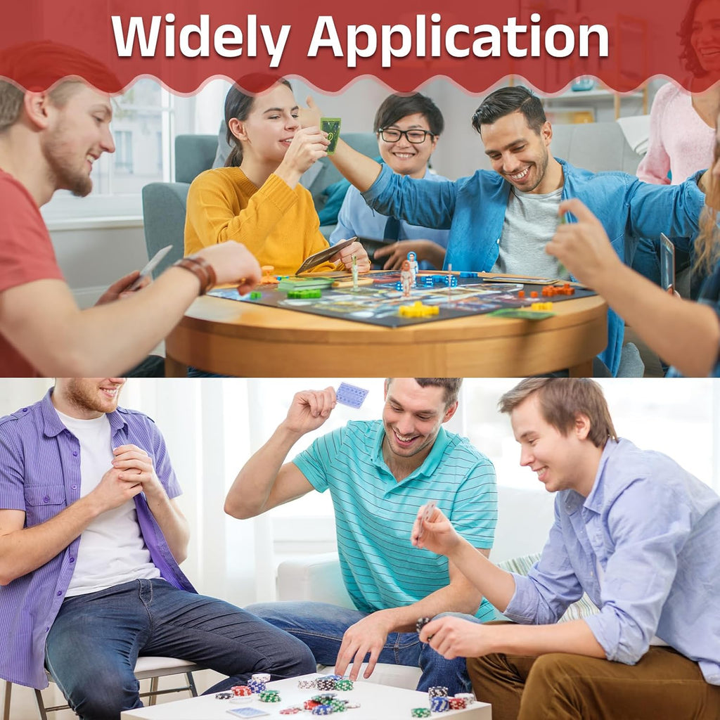 uxcell 24Pcs Magic Dice Counters, Acrylic D6 Life Token Dice Set with Pouch for Standard Cards Gaming Accessories, Blue & Purple