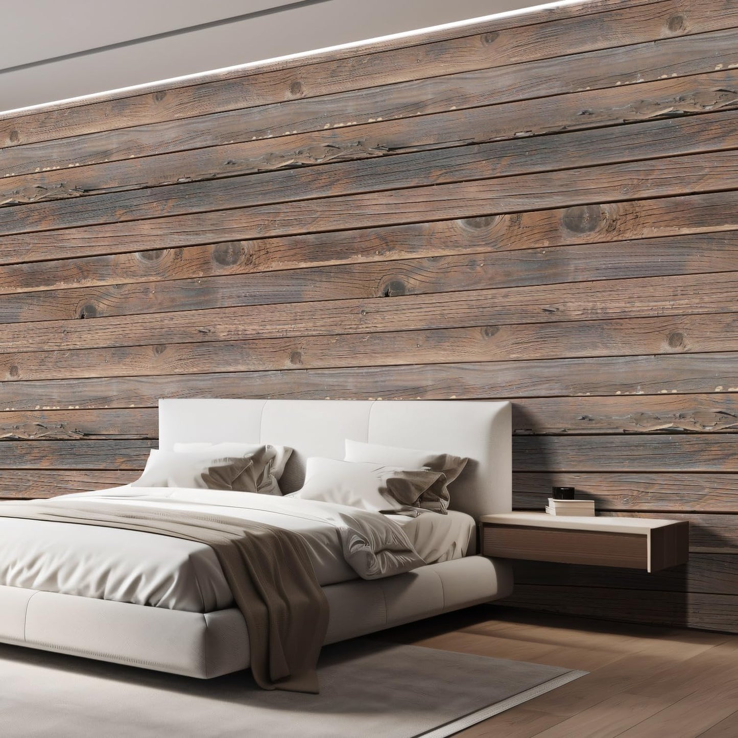 wall26 Wall Sticker/Wall Mural Horizontal Brown Vintage and Retro Wood Textured, Not Peel and Stick, Non-Woven Wallpaper Decorative for Bedroom, Living Room,Office - 132x144 inches