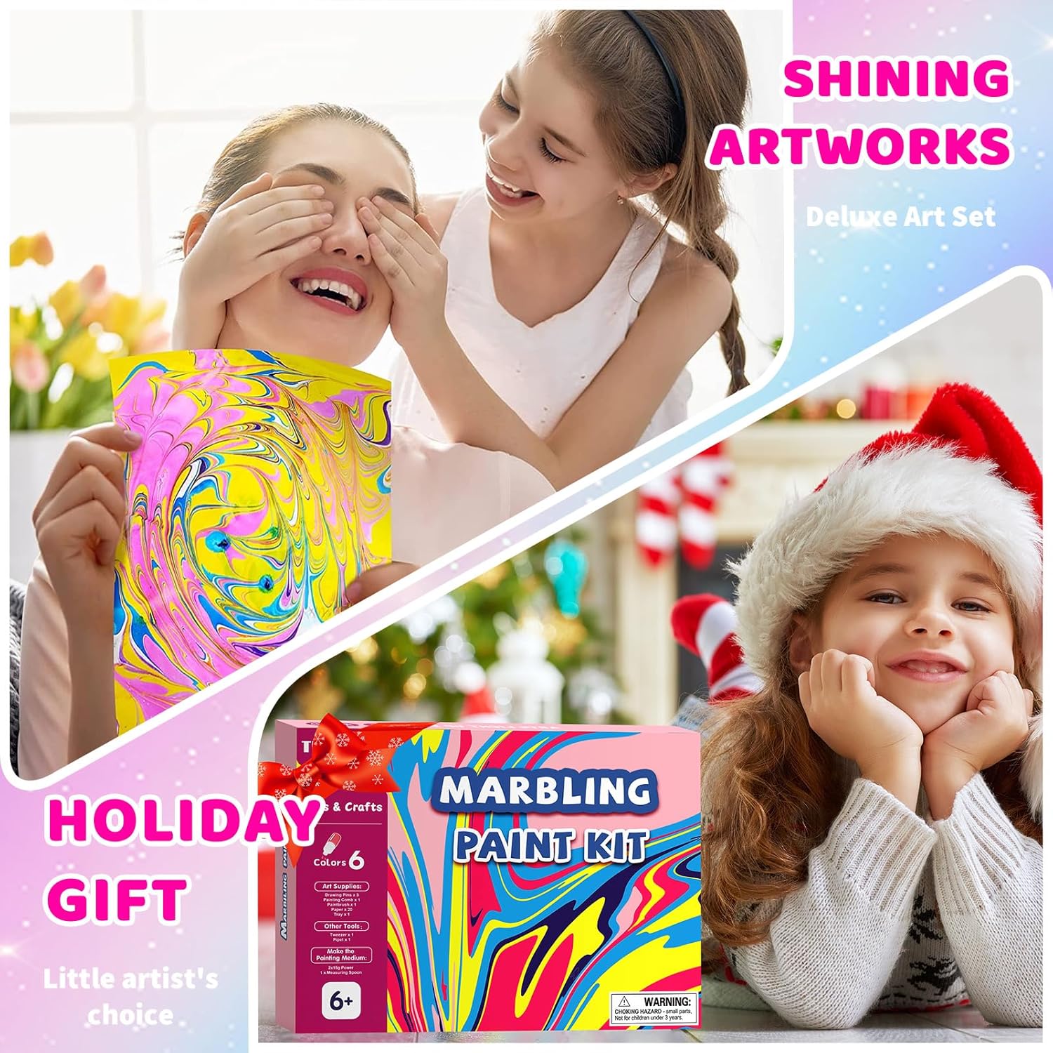 Water Marbling Paint for Kids, Art Supplies for Kids,Arts and Crafts for Girls Boys Ages 8-12 6-8 3-5, Birthday Gifts Toys for Girls 3+ Years Old