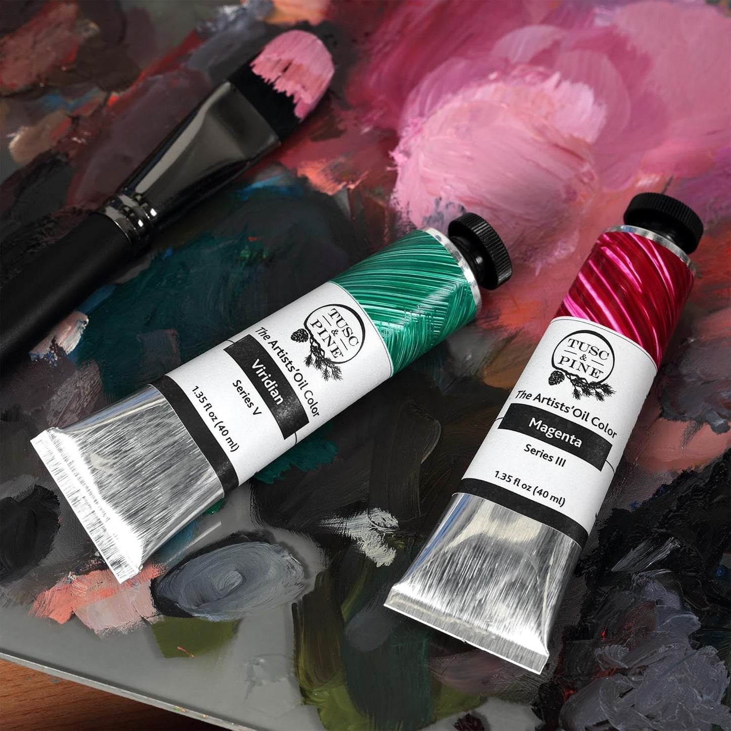 Tusc & Pine Artist Oil Paint - Copper Pearlescent, 150 ml, Non-Yellowing, Rich & Creamy Consistency, Maximum Pigment Load, Small Batch Milled Oil Paints Made in the USA for Professional Artists