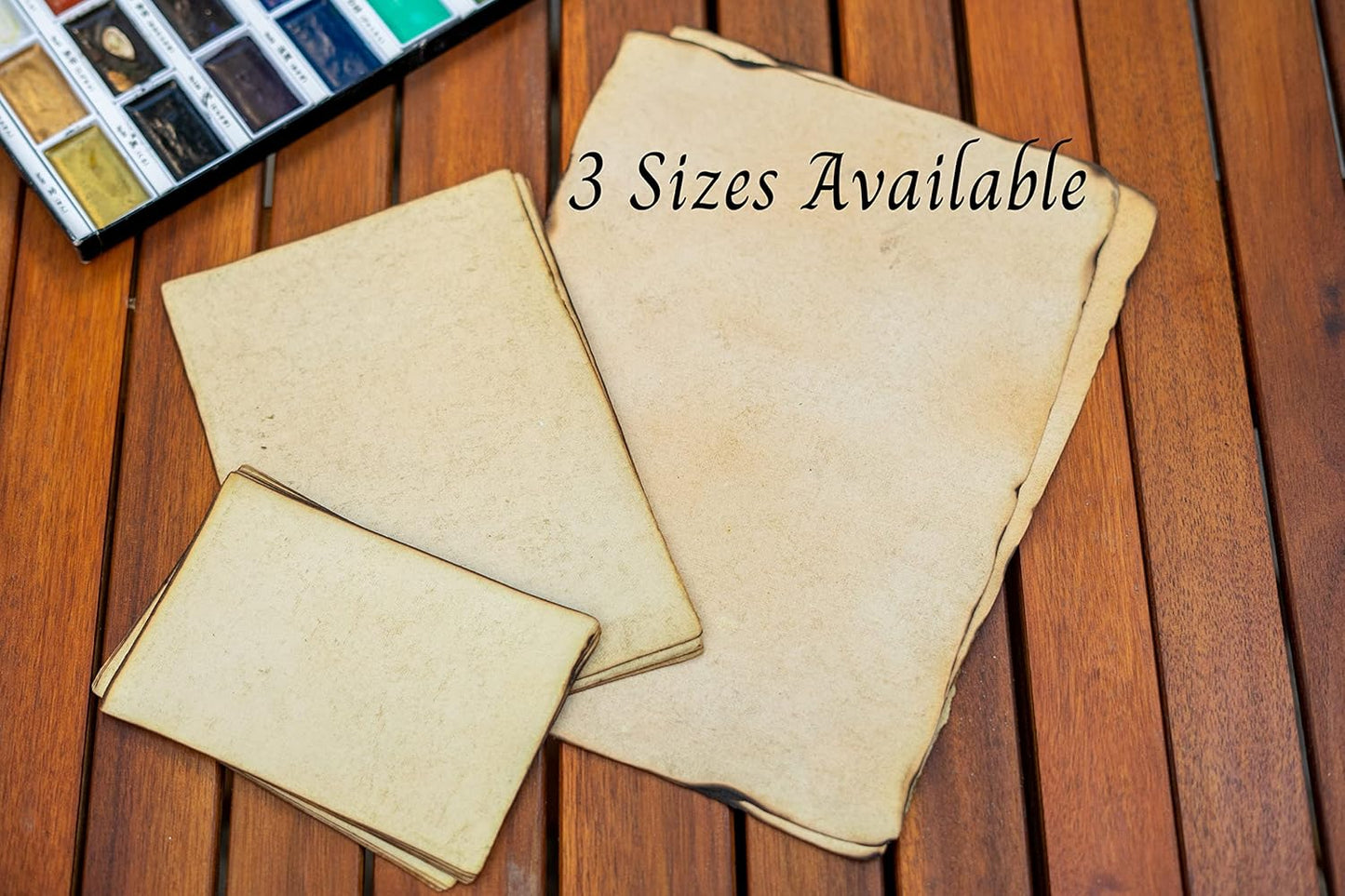 Wanderings Handmade Antique Blank Paper with Slightly Burned Edge, A4 Size, Package of 50 - Recycled Watercolor Mixed Media Loose Leaf Paper for Writers Invitations Crafts Thick 150 GSM - 8.25x11.7