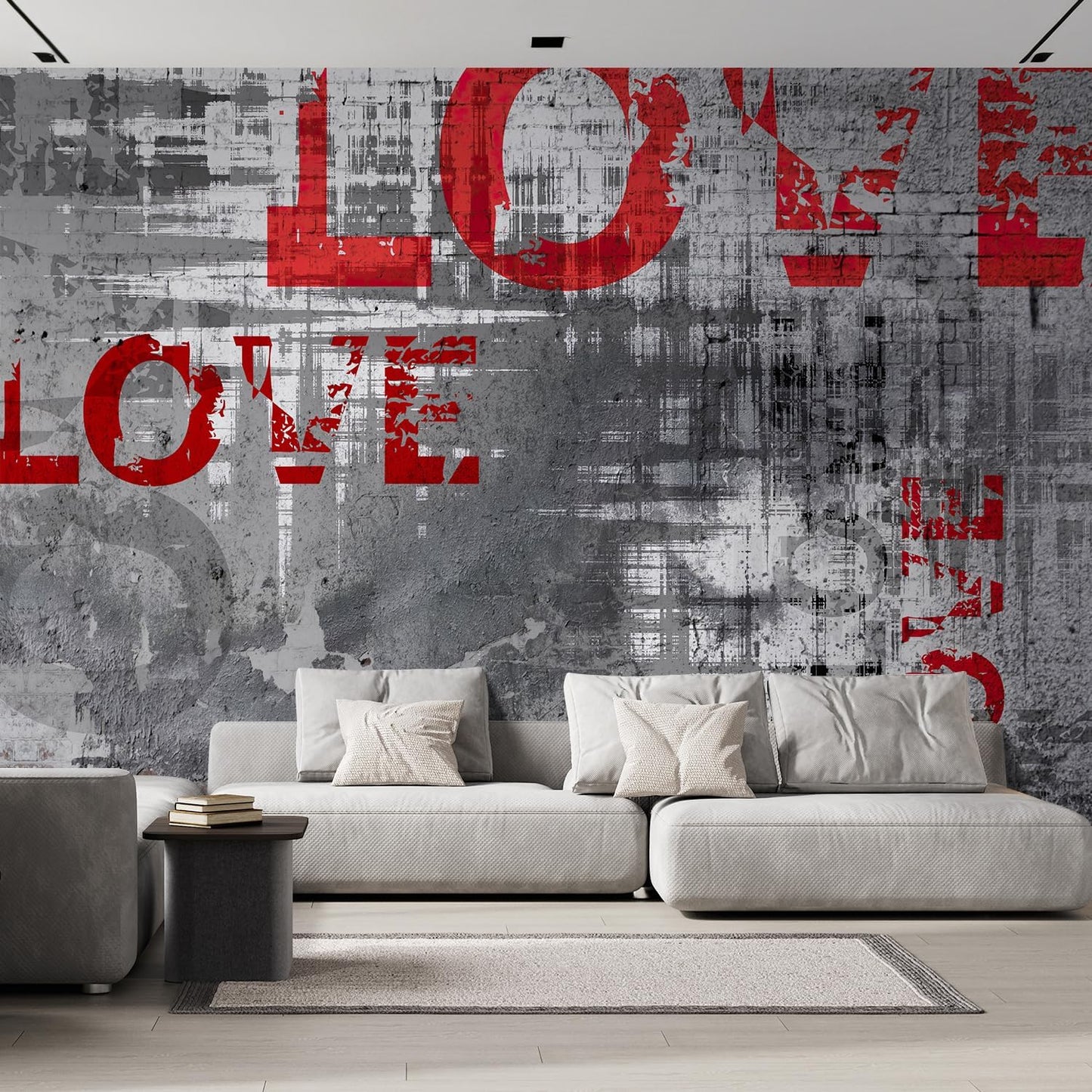 wall26 Wall Sticker/Wall Mural Love Letters Graffiti, Not Peel and Stick, Non-Woven Wallpaper Decorative for Bedroom, Living Room, Office - 96x144 inches