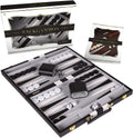 Backgammon Sets for Adults with Premium Leather Case | Classic Travel Backgammon Set for Adults and Kids with Strategy & Guide | 11 Inches | Small | Black