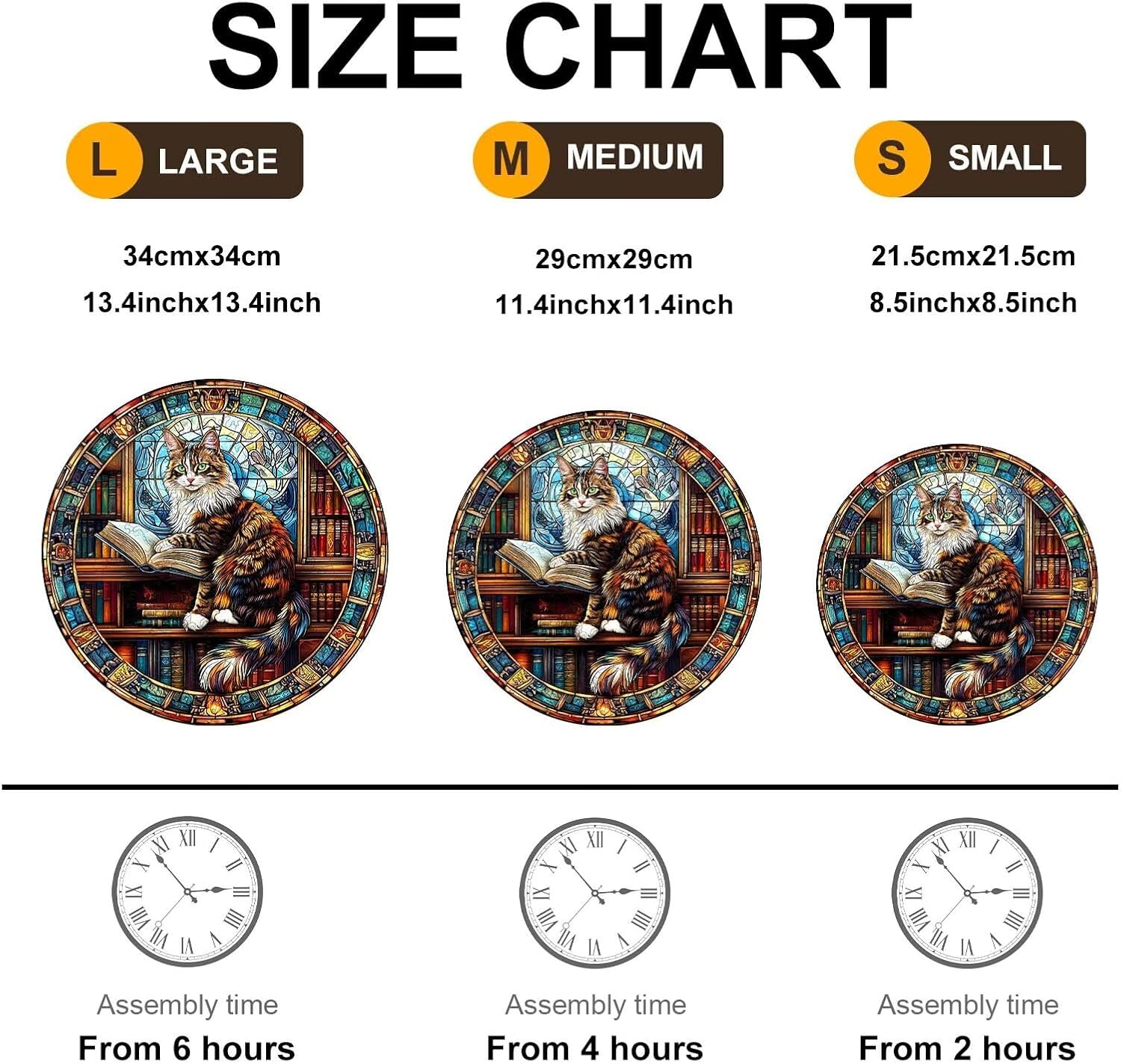 Wooden Puzzles Adults, Maine Cat Library Wooden Puzzles 300 Pieces, Unique Animal Shaped Wood Challenging Jigsaw Puzzles Gifts for Adults, 13.4x13.4in