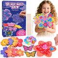 Arts and Crafts for Girls Ages 4-12, Poke Art Flower Bouquet with 8 Flowers & 2 Butterflies DIY Creative Activity Mess-Free Fun for Kid Party Favors Birthday Christmas Gifts for 4-12 Year Old Girls
