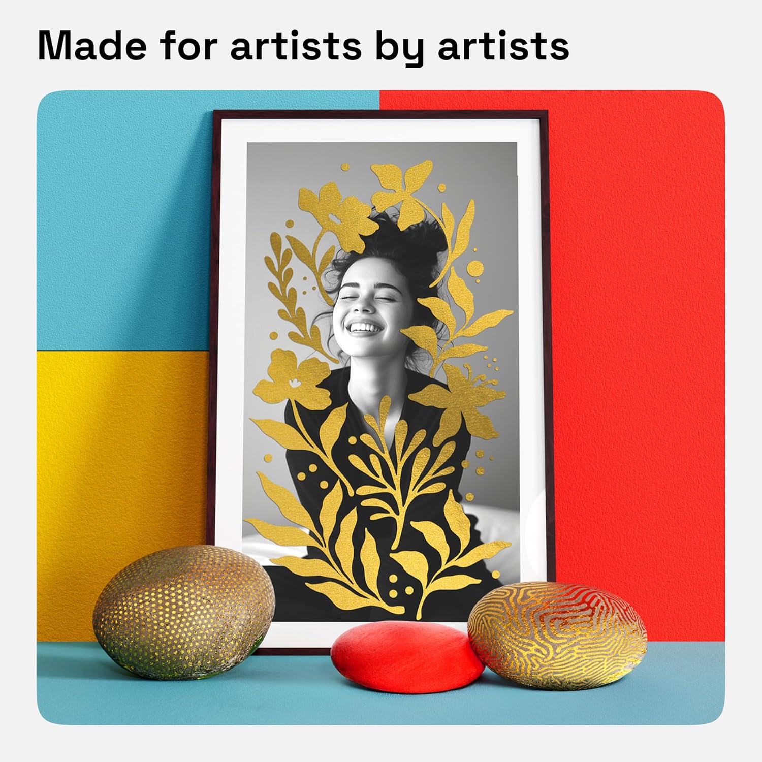 ARTISTRO 5 Gold Dual Tip Brush + Fine Acrylic Paint Markers - Easy for All Ages & Levels Paint Pens for Fabric, Rock, Glass, DIY - Halloween Pumpkin Painting Kit, Art Supplies, Christmas Gift