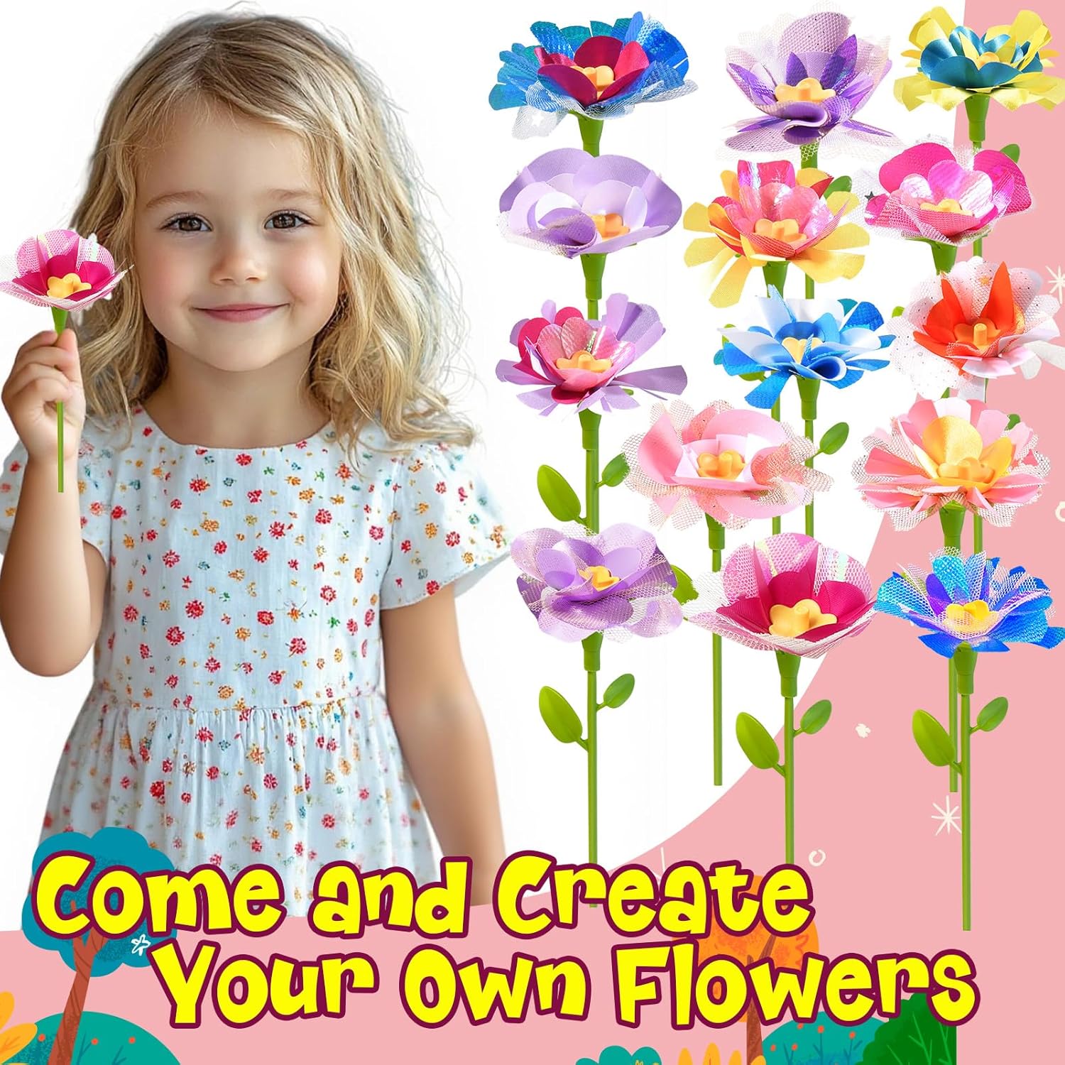GPPNKC DIY Flower Bouquets Toys Accessories - Arts & Crafts Toy Accessories
