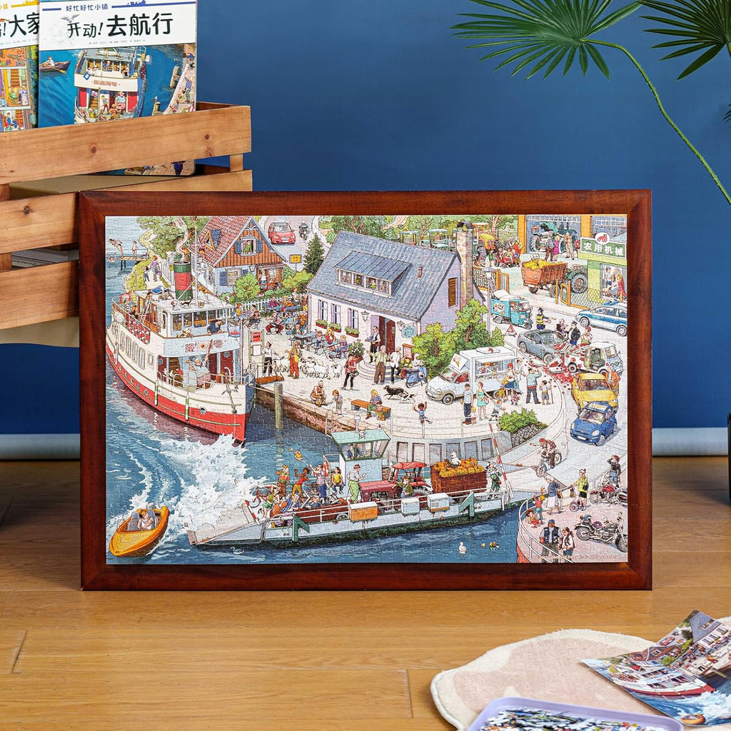 MOMIBOOK Puzzles for Adults 1000 Piece Jigsaw Puzzles of Let's Go! Set Sail, Painting Image Difficult Challenging Hard Impossible Puzzle, Cute Funny Toys & Games Christmas Birthday Gifts