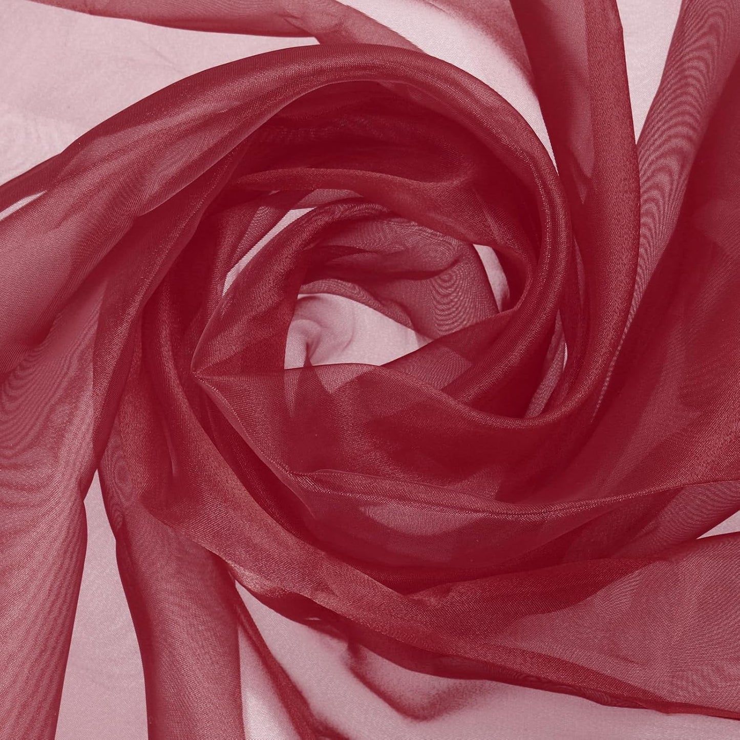 MECCANIXITY Iridescent Sheer Organza Fabric, 2 Yards x 59 Inches Solid Holographic Shiny Fabric Organza Cloth for Wedding, Curtains, Costume, Photo Background, Jujube Red