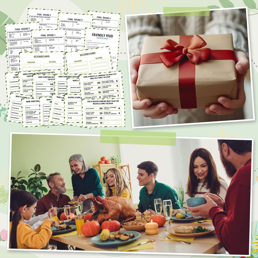 Family Reunion Friendly Feud Game with 2 Answer Buzzers, Feud Cards for Game Night Fun Trivia Quiz for Party Groups Team Building(Colorful, Family)