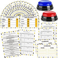 Office Party Friendly Feud Game with 2 Answer Buzzers, Team Building Feud Cards for Family Game Night Fun Trivia Quiz for Work Staff Coworkers Groups