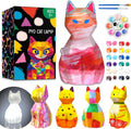 FUNZBO Paint Your Own Cat Lamp Kit - Halloweens Arts and Crafts Supplies, Toys for Ages 8-13, Crafts for Girls 8-12, Painting Kits for Kids Teen, DIY Toy for Toddler 3 4 5 6 7 9 10 11 + Birthday Gifts