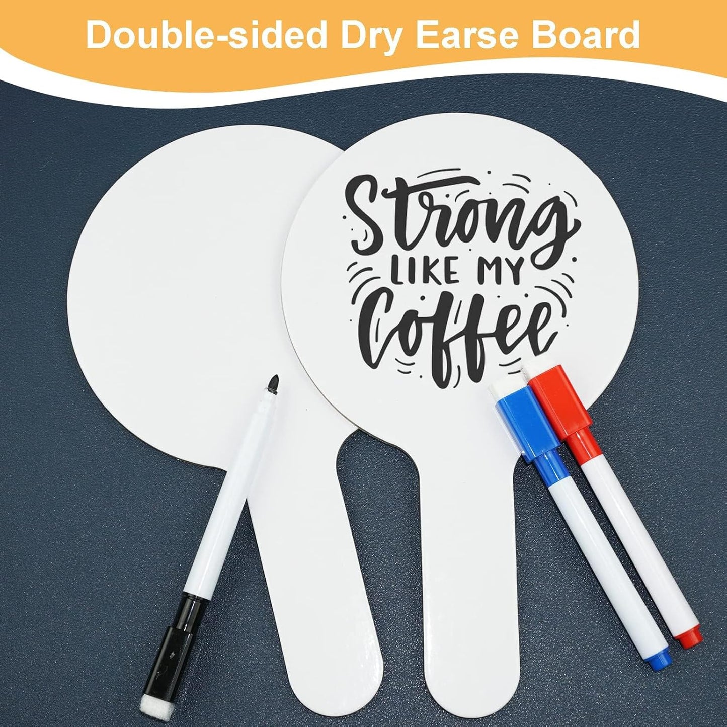 18Pcs Dry Erase Answer Paddles with Markers Thickened Handheld Double Sided Paddles Mini White Boards Small Dry Erase Signs Auction Paddles for Students Classroom Bidding Voting Games