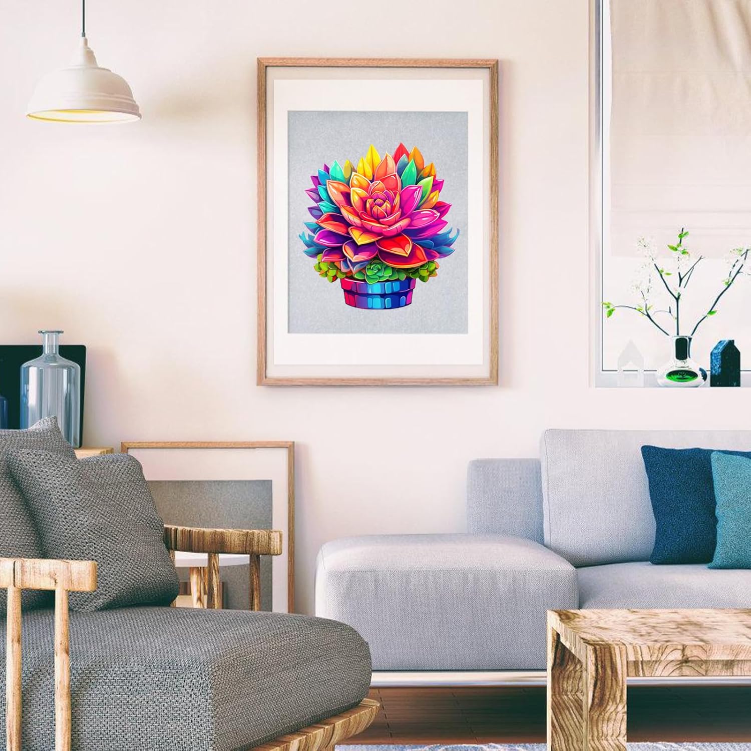 Valentine's Day Wooden Puzzles Colorful Flower Pot 200pcs 11.2'' x 11.2'', Luxurious Shaped Wood Puzzle, Beautiful Package, Best Gift for Adults and Kids, Family Game