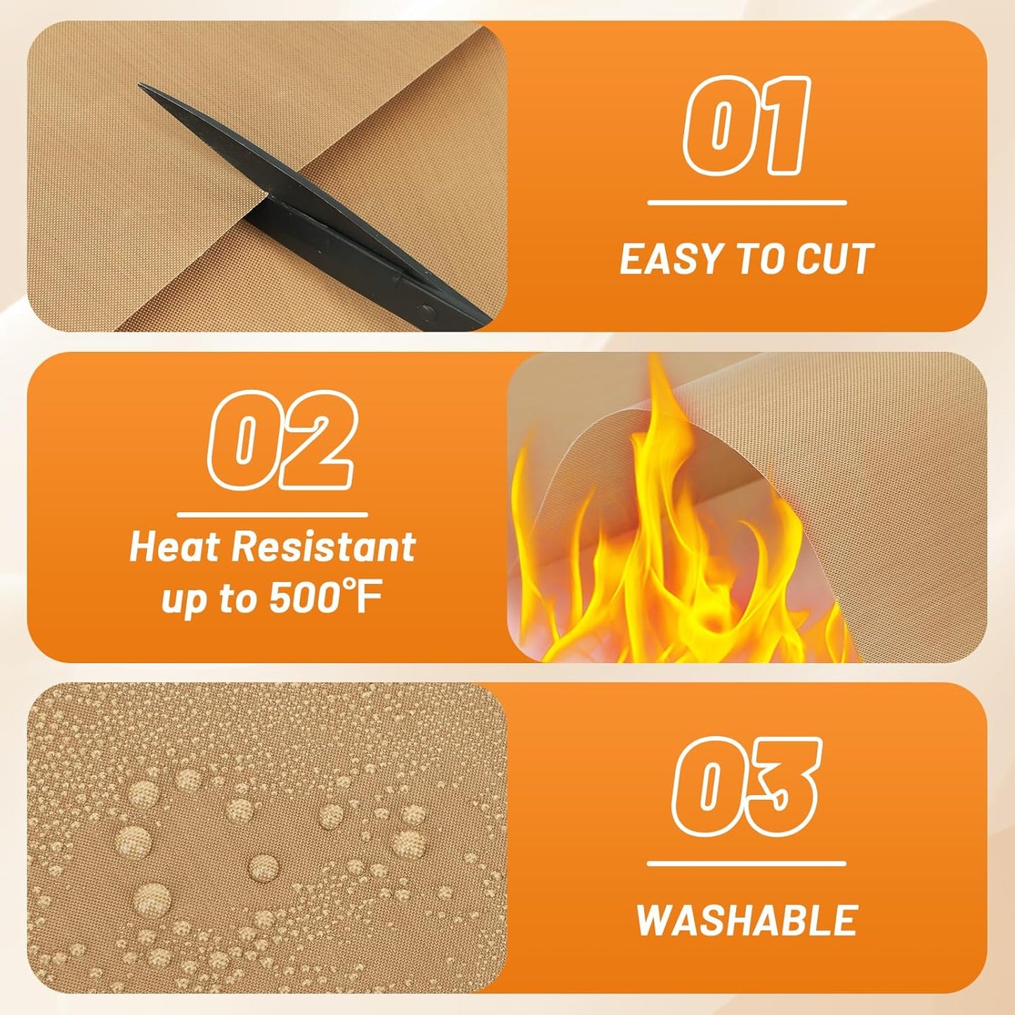Svaldo Teflon Sheets for Heat Press 16x24, 3 Pack, Heat Press Paper for T Shirts, Hat, Reusable Non Stick PTFE Teflon Sheet, Iron Transfer Paper for Sublimation Machine, Craft & Baking