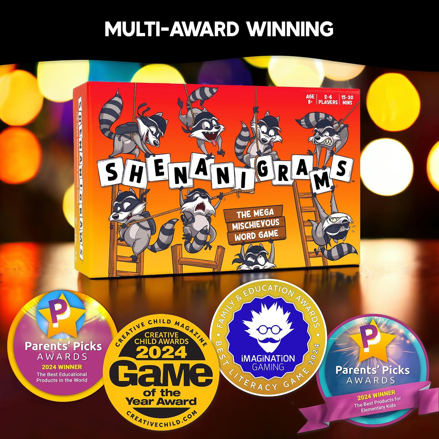 Shenanigrams! – The Mega-Mischievous Word Game! A Super Fun & Fast Family Party Game for Kids, Teens & Adults - Great for Travel, Couples & Family Board Games Night