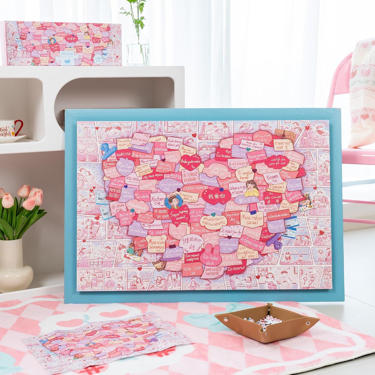 MOMIBOOK Puzzles for Adults 1000 Pieces Jigsaw Puzzles of This Little Thing Called Love, Painting Image Challenging Hard Impossible Hard Puzzle Unique Funny Christmas Valentine's Birthday Gifts