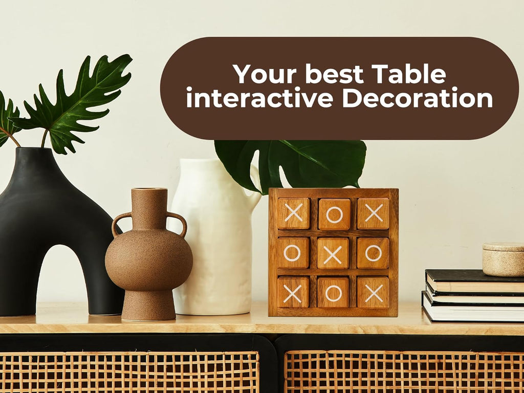 BSIRI Wooden XO Blocks (L) Tic Tac Toe Board Games - Ideal for Kids Games, Family Games and Game Night for Adults, Farmhouse Decor for Coffee Table Decor and Unique Gifts for All Occasion (5.5 Inch)