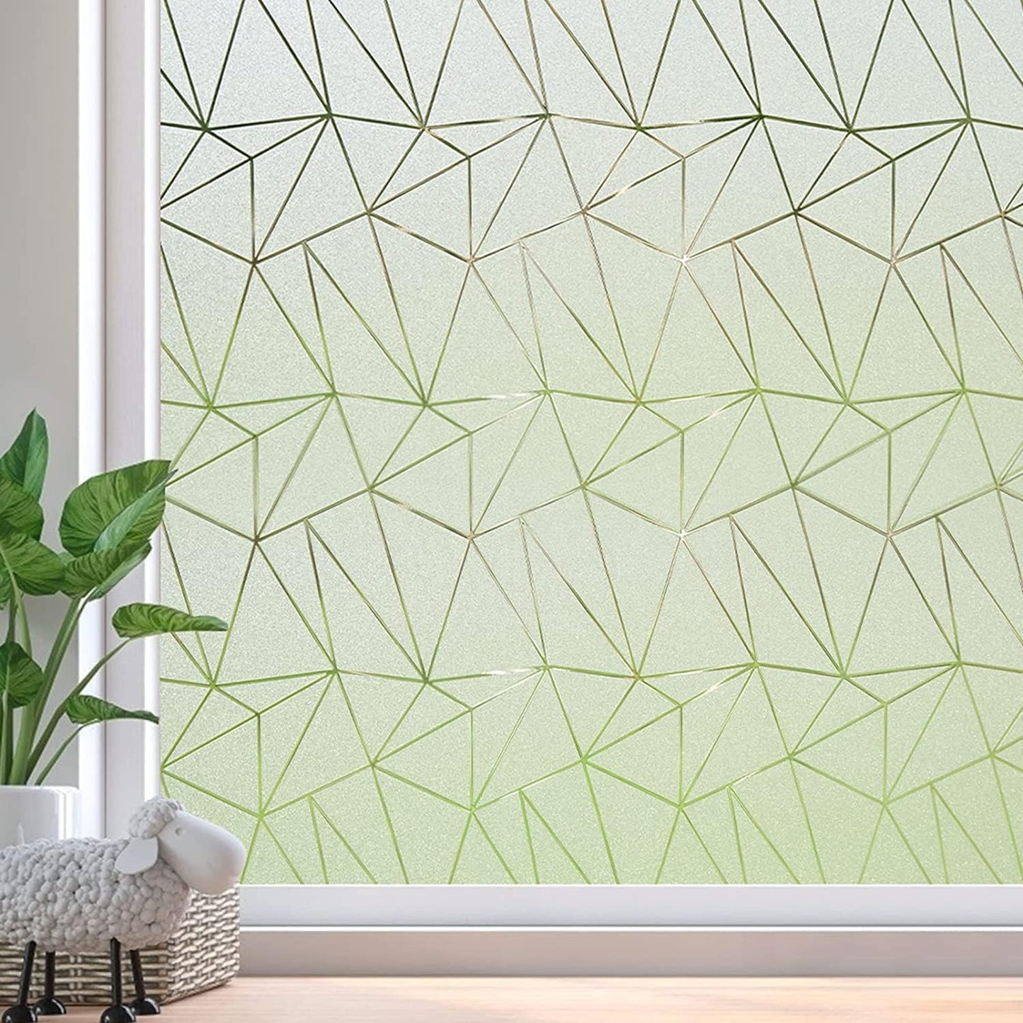 Coavas Window Privacy Film, Frosted Glass Static Cling, Decorative for Bathroom Door Covering, UV Blocking Window Cling, Non-Adhesive Vinyl Sticker, Day and Night Windows Tint for Home, 17.5x157.5 in