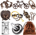 9 PCS Metal Puzzle for Adult Disentanglement Puzzles Lock Puzzle Games Set Gift for Adults Teenagers Kids