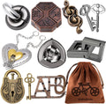 9pcs Metal Puzzle for Adult Disentanglement Puzzles Lock Puzzle Games Set Gift for Adults Teenagers