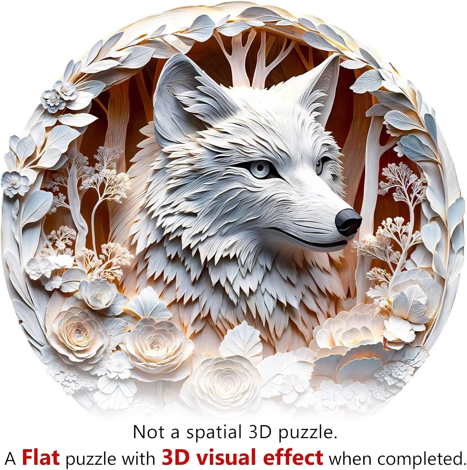 Wooden Puzzles Adults, 3D Wolf Wooden Puzzles 200 Pieces, Unique Animal Shaped Wood Challenging Jigsaw Puzzles Gifts for Adults, 11.4x11.4in