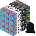 uxcell 48Pcs Magic Dice Counters, Acrylic D6 Life Token Dice Set with Pouch for Standard Cards Gaming Accessories, White, Black, Green & Purple, Blue & Purple