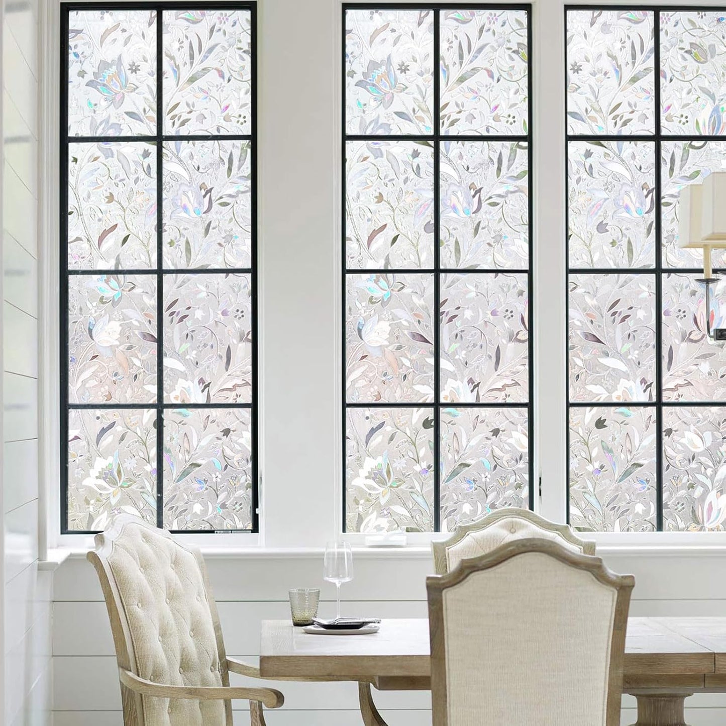 Kromapolis Window Film, Window Privacy Film, Vinyl Glass Covering, Stained Glass Decorative Film, Window Film Privacy Frosted, Static Window Clings, Non-Adhesive, No-Glue (45.2 x 157.4 inch)