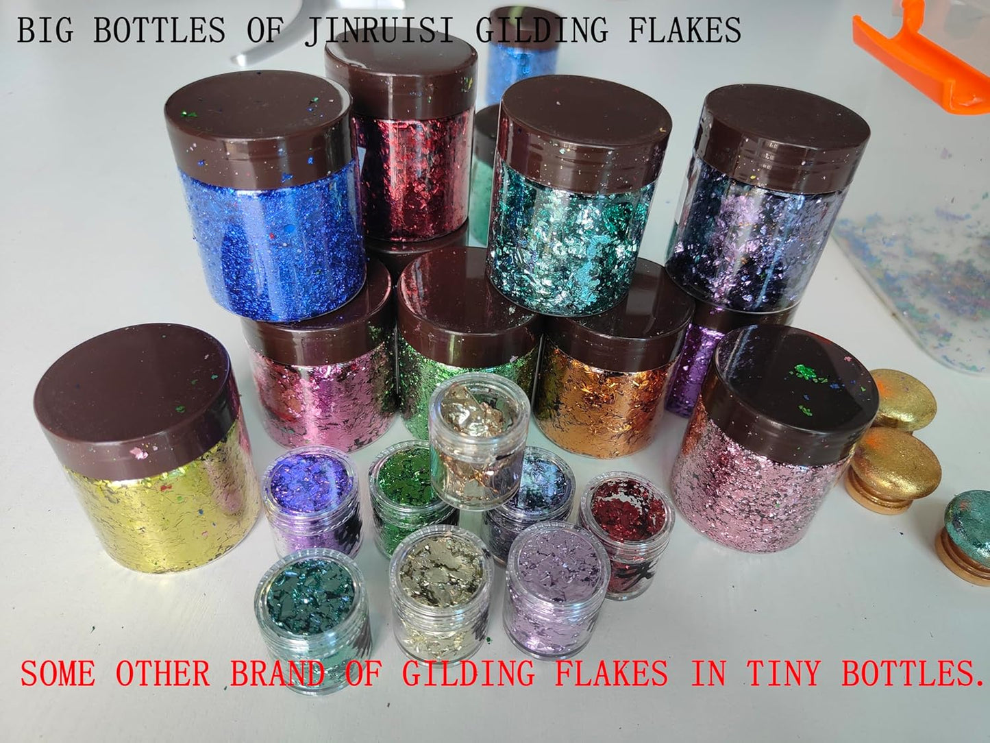 Gilding Flakes,Gold Foil Flakes for Resin,Blue Red Purple Pink Metallic Foil Flakes for Resin Jewelry Making,Nails,Painting Art,Crafts and Slime (Lemon Yellow)