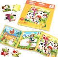 Magnetic Puzzles for Toddlers 1-3, 3 in 1 Kids Fun Farm Jigsaw Puzzle, Children Travel Puzzles Toys, Preschool Learning Toy for Kids 1-8 Year (Farm)