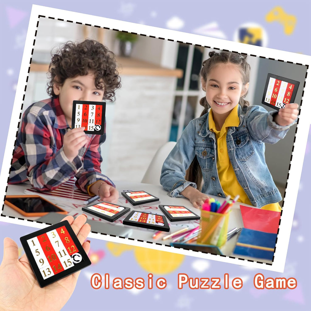 32 Pcs 15 Number Puzzles 2.8 Inch Number Sliding Puzzles Pocket Size Slide Puzzles Brain Teaser Puzzles for Kids Teens Adults School Rewards Party Favors Gift Bag Fillers