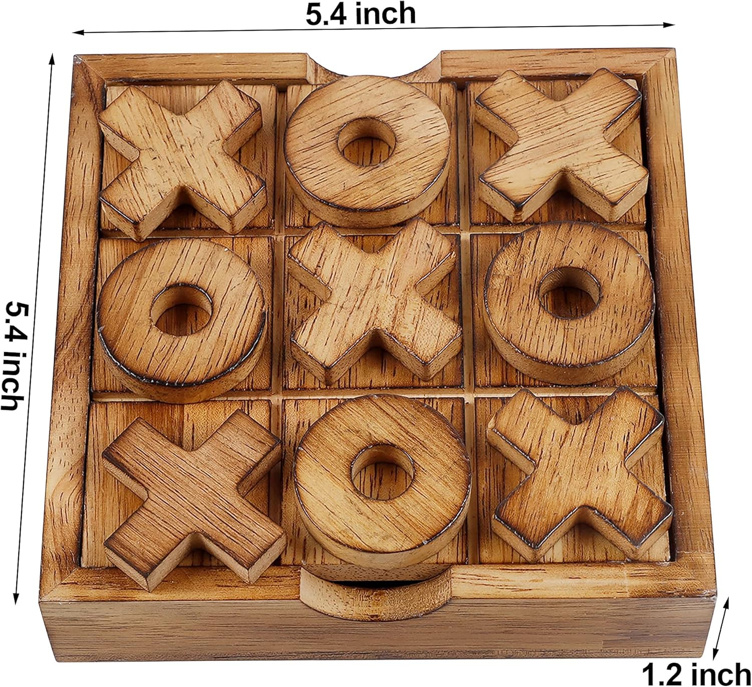 Glintoper Tic Tac Toe & 4 in a Row Tables Game Set, Classic Board Line Up 4 for Living Room Rustic Table Decor and Use as Game Top Wood Guest Room Decor Strategy Board Games for Families