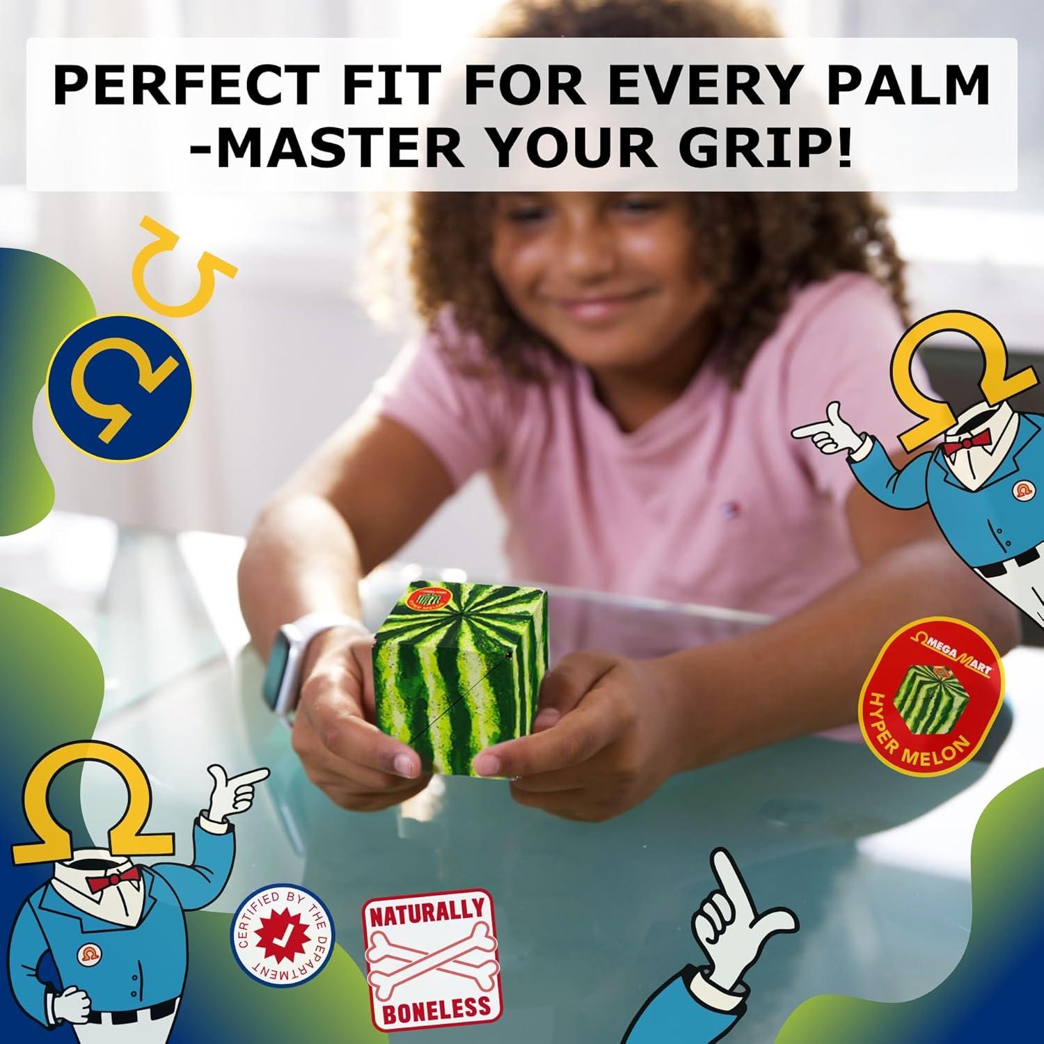 SHASHIBO Shape Shifting Box - Award-Winning Fidget Toy w/ 36 Rare Earth Magnets - Fidget Cube Transforms Into Over 70 Shapes, Sensory Toy Gift for Kids, Teens, and Adults (Hyper Melon)