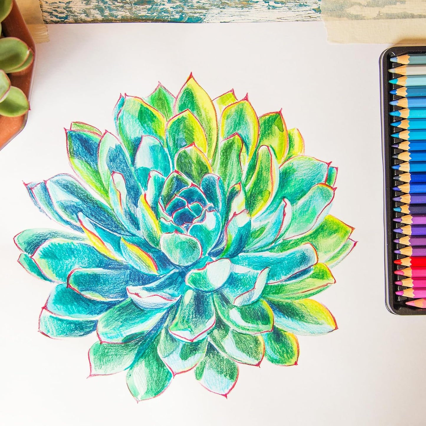PATIKIL Watercolor Pencil, 6Pcs Water Soluble Pencils for Blending, Coloring, Sketch Drawing, Painting, Yellow