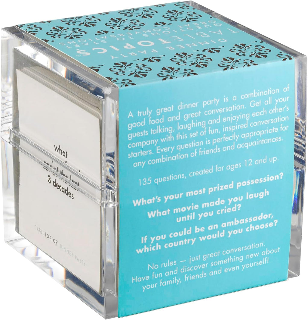 TableTopics Dinner Party Conversation Cards for Adults to Enjoy Getting to Know Each Other, 135 Entertaining Questions & Ice Breakers for Parties & Gatherings, Unique Host Gift