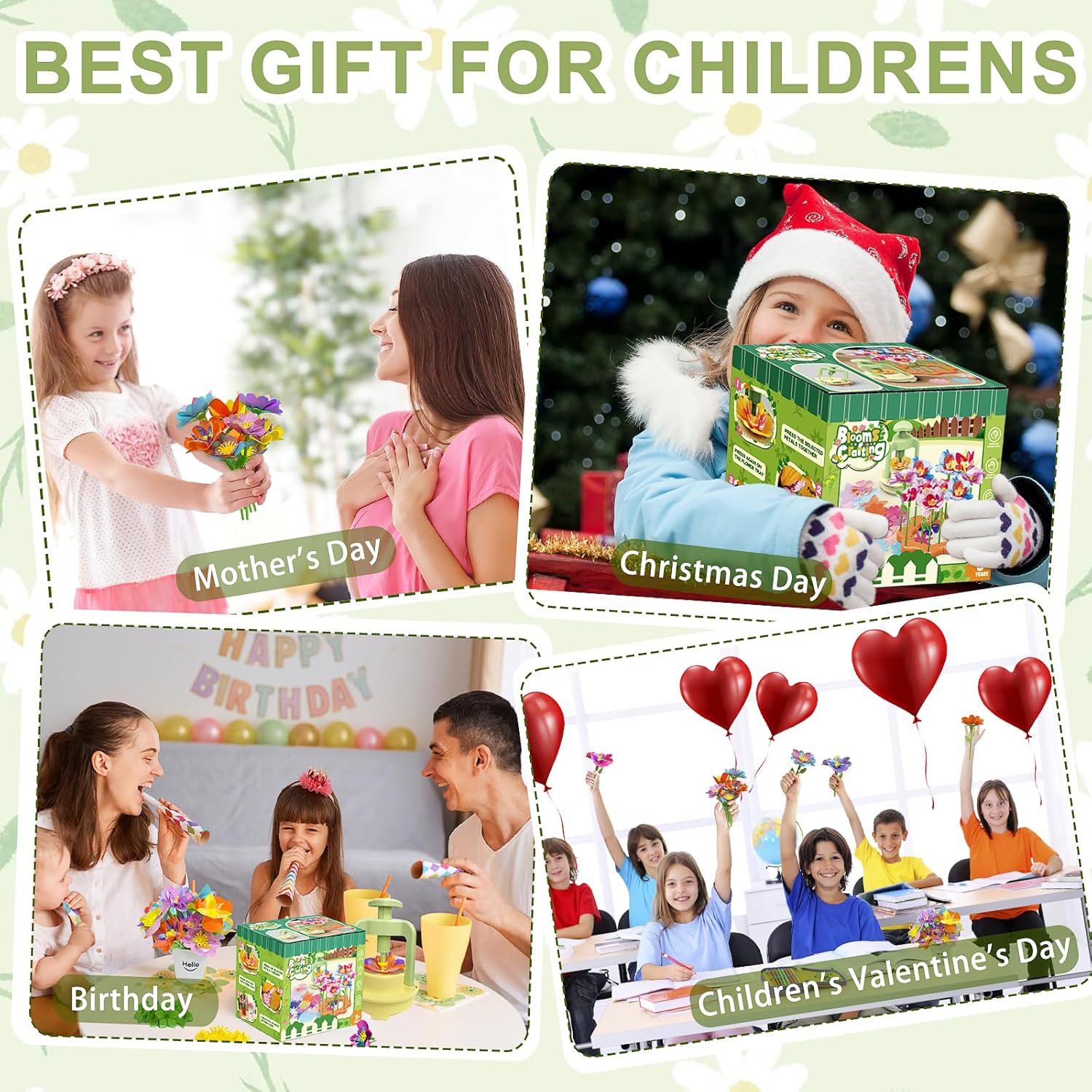 Fabric Flower Bouquets Toys, DIY Craft Kit for Girls 3 4 5 6 7 8 9 10 Years Old, Creative Arts and Crafts Activity for Toddler Kids, Preschool Educational Flower Assembly Gifts for Birthday Christmas