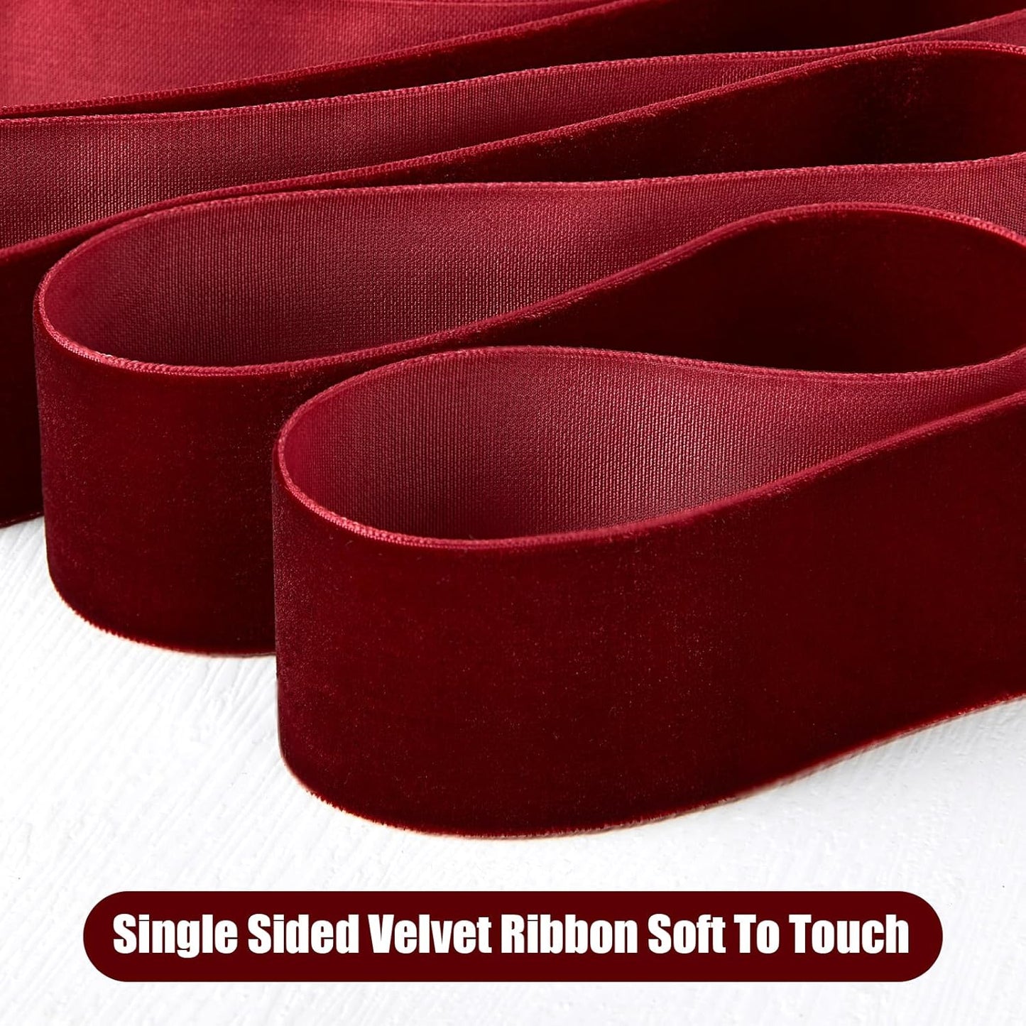 1" X 20 Yards Brown Velvet Ribbon for Christmas Tree Wreath Decoration Handmade Crafts Ornaments Gift Wrapping & Bow Making