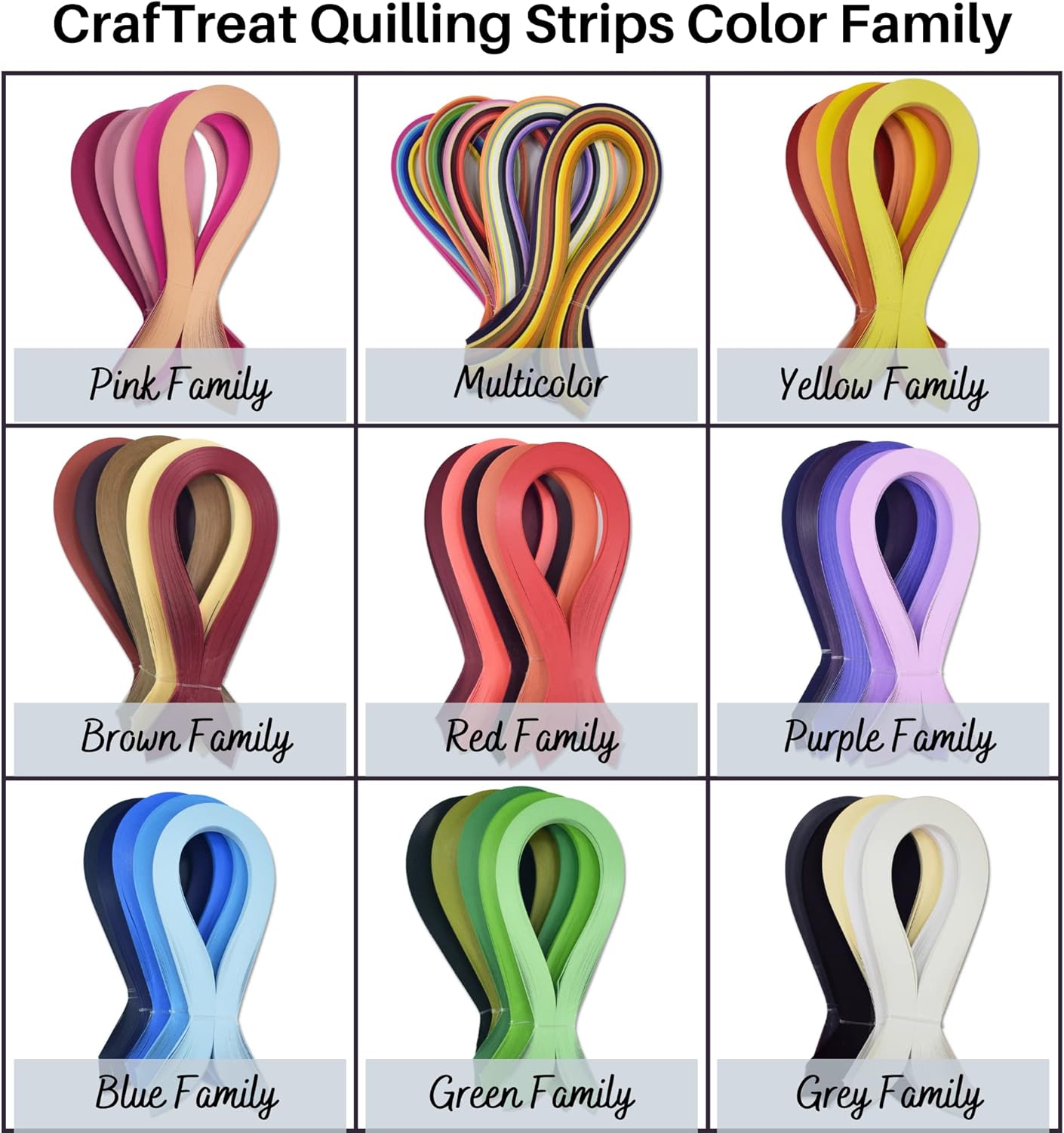 CrafTreat Brown Quilling Paper Strips for Craft Work - 500 Quilling Strips 3mm 30 CM Length - Paper Quilling for Decorating Cards, Gift Bags, Picture Frames and Scrapbooking