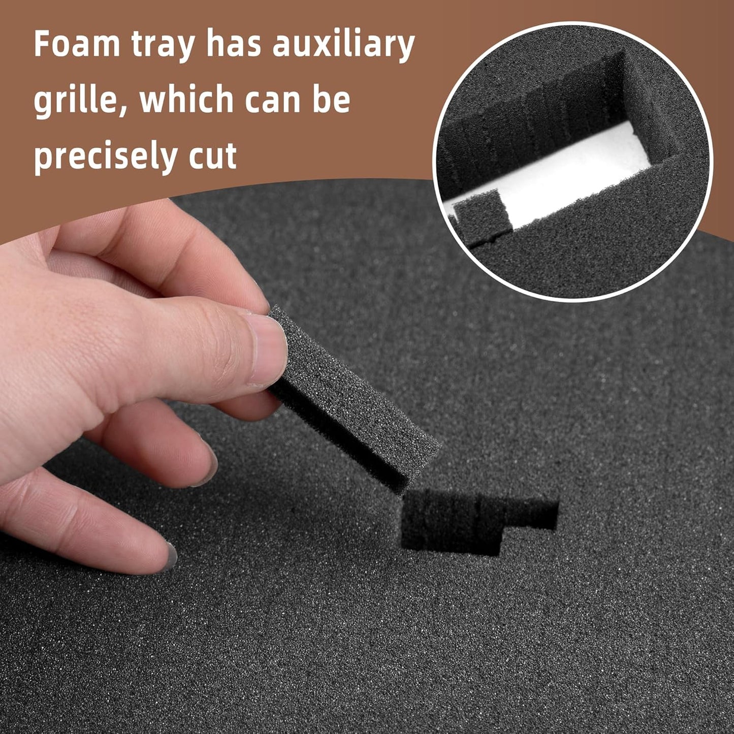 DECOHS 4 Pcs Pick and Pluck Foam- 16 x 12 x 2 Inch Pick Apart Foam Insert- Pluck Pre Cube Sheet Foams with Bottom Use for Board Game Box Cases Storage Drawer