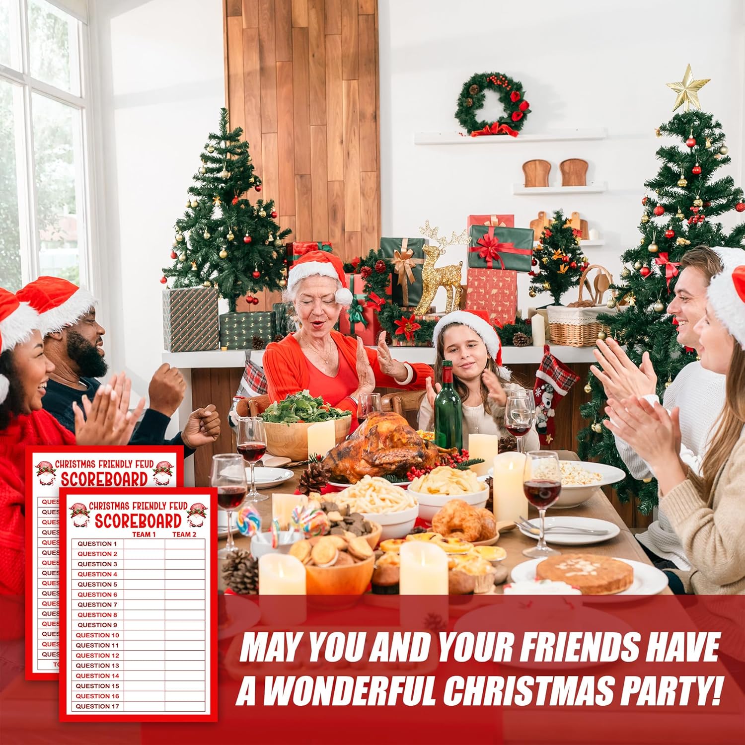 Christmas Friendly Feud Game, Funny Christmas Party Games, Friendly Feud Trivia Quiz for Family, Winter Xmas Holiday Party Supplies for Adults -08