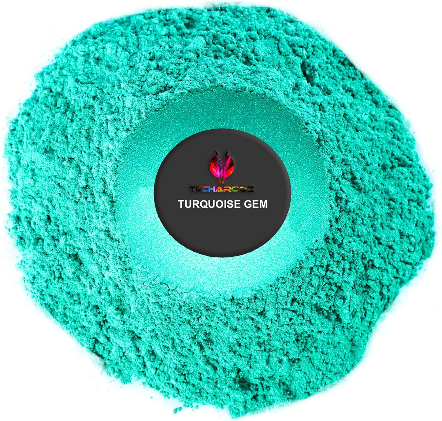 Turquoise Gem Mica Powder for Epoxy Resin 56g / 2oz. Jar - TECHAROOZ 2 Tone Resin Dye Color Pigment Powder for Lip Gloss, Nails, Colorant for Slime Bath Bombs Soap Making & Polymer Clay