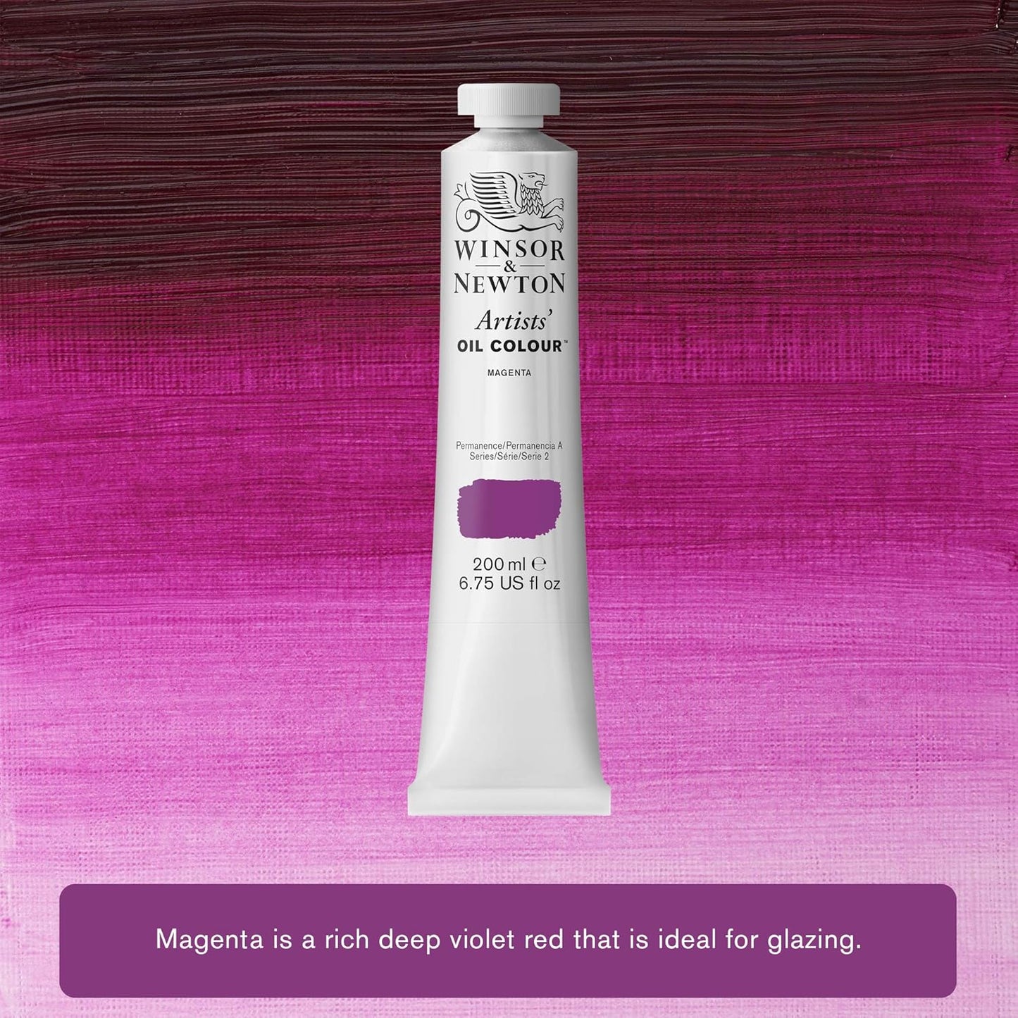 Winsor & Newton Artists' Oil Color, 200ml (6.75 oz) Tube, Magenta