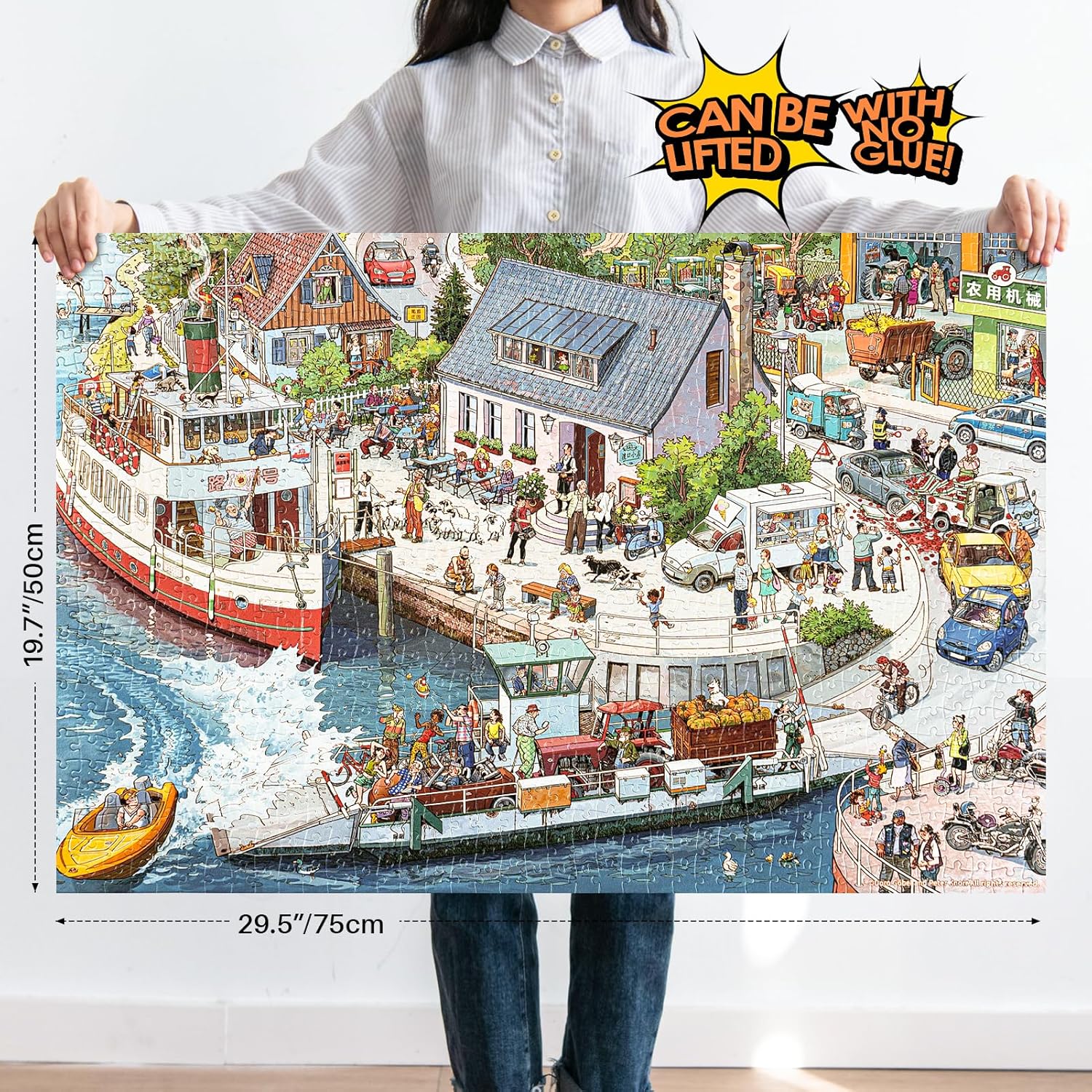 MOMIBOOK Puzzles for Adults 1000 Piece Jigsaw Puzzles of Let's Go! Set Sail, Painting Image Difficult Challenging Hard Impossible Puzzle, Cute Funny Toys & Games Christmas Birthday Gifts