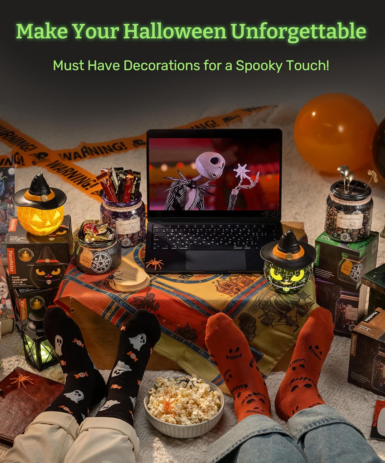 PieceRelax 3D Puzzle Jar 64 Plastic Pieces for Adults - Witches Brew - Wooden Lid Container for Kitchen Dining Study Living Room No Glue Requied Small [BC1022]