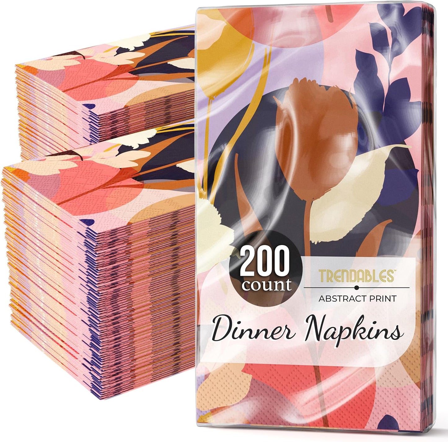 Trendables Floral Napkins for decoupage 200 Pcs 3 Ply floral paper napkins decorative Guest Towels Disposable Bathroom, Flower Design For Tea Party Decorations, Dinners & Weddings