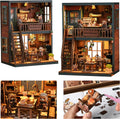 ISSEVE Book Nook Kit - DIY Miniature House Kit for Adults, Teens and Beginners, Dollhouse Booknook Craft Tiny House Bookshelf Decor 3D Wooden Puzzle, Gifts for Friends Family (Bear Restaurant)