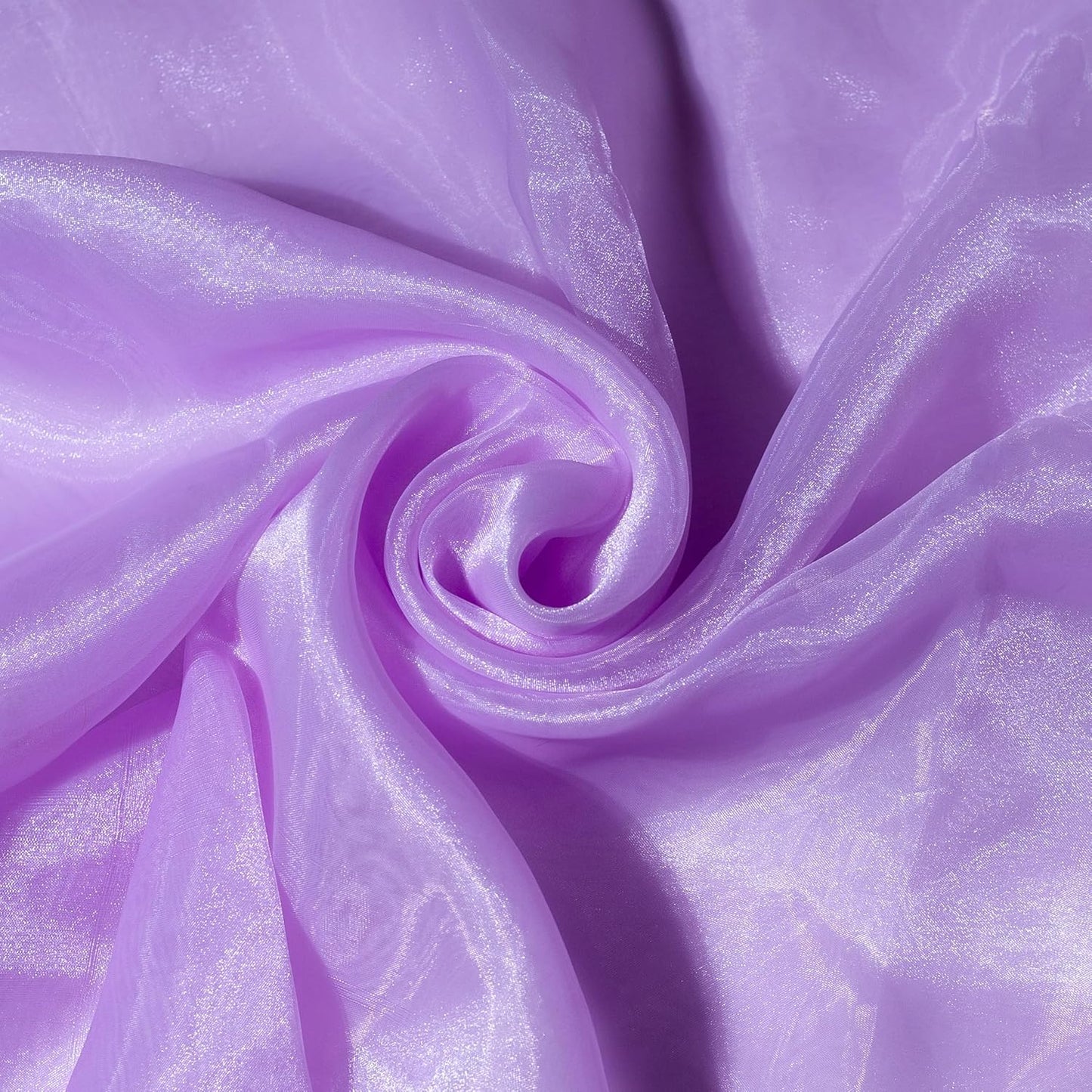 Fynite Sheer Organza Fabric | 2 Yards Long | 44" Wide | Bridal Solid Sheer Organza Bolt for Wedding Dress Fashion Craft Decorations Silky Shiny Sheer Organza - Lavender