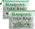 2Pack Mahjong Tile Bag, Case for American Mah Jong Set, Mahjong Gifts Accessories, Portable Card Holder Bouch, Green (Case Only)
