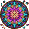 Wooden Puzzles for Adults, Mandala Puzzles 200 Pieces, Unique Shaped Jigsaw Puzzles for Adults and Kids, Birthday Gifts Fun Challenge Family Game 11.2'' x 11.2''